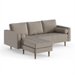 Pemberly Row Contemporary Fabric Reversible Sectional in Gray