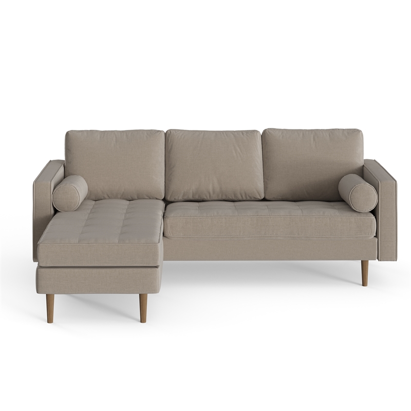 Pemberly Row Contemporary Fabric Reversible Sectional in Gray