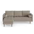 Pemberly Row Contemporary Fabric Reversible Sectional in Gray