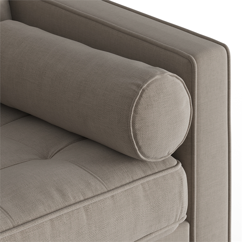 Pemberly Row Contemporary Fabric Reversible Sectional in Gray