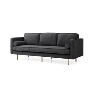 Pemberly Row Mid-Century Contemporary Fabric Sofa in Charcoal