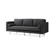 Pemberly Row Mid-Century Contemporary Fabric Sofa in Charcoal