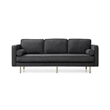 Pemberly Row Mid-Century Contemporary Fabric Sofa in Charcoal
