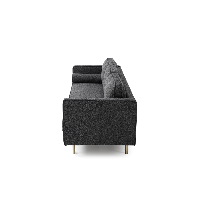 Pemberly Row Mid-Century Contemporary Fabric Sofa in Charcoal