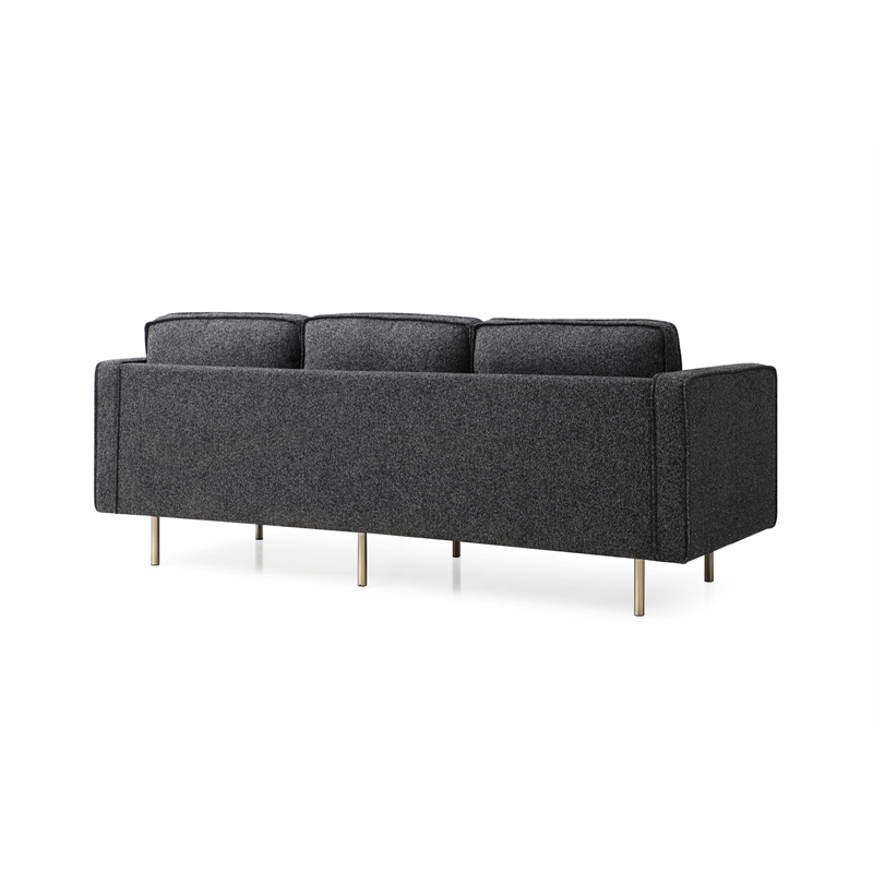 Pemberly Row Mid-Century Contemporary Fabric Sofa in Charcoal