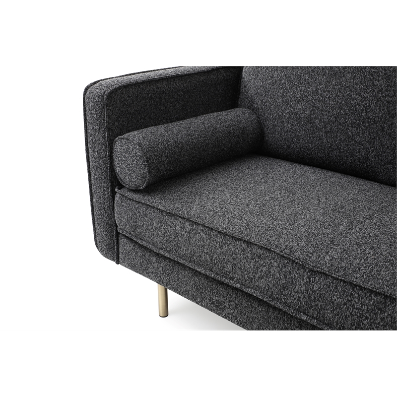 Pemberly Row Mid-Century Contemporary Fabric Sofa in Charcoal