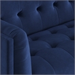 Pemberly Row Mid-Century Contemporary Velvet Sofa in Sapphire