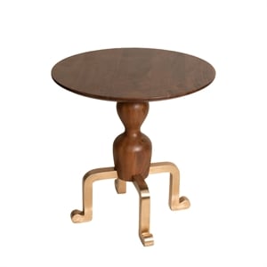 Pemberly Row Modern / Contemporary Solid Wood Side Table in Gold