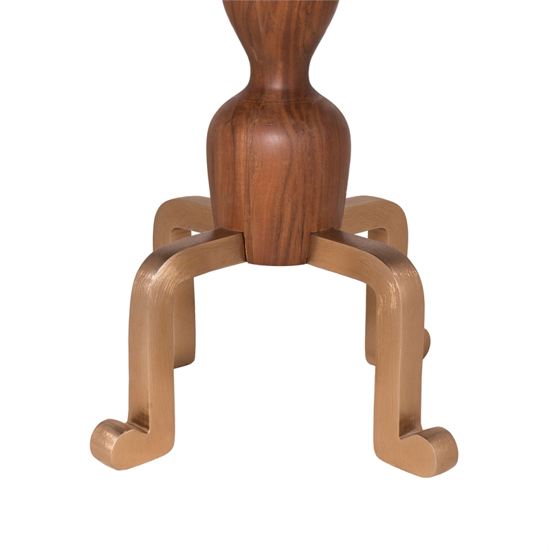 Pemberly Row Modern / Contemporary Solid Wood Side Table in Gold