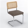 Pemberly Row Cane Back Velvet Side Chair (Set of 2) in Silver