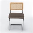 Pemberly Row Cane Back Velvet Side Chair (Set of 2) in Silver