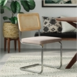 Pemberly Row Cane Back Velvet Side Chair (Set of 2) in Silver
