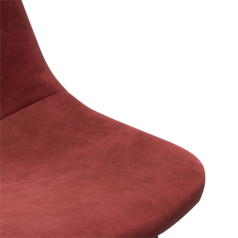 Pemberly Row Performance Velvet Side Chairs (Set of 2) in Red