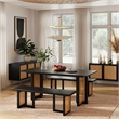 Pemberly Row Rectangular Dining Table with Cane Base in Black