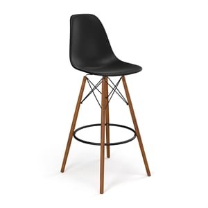 Pemberly Row Bar Height Stools (Set of 2) in Black and Walnut
