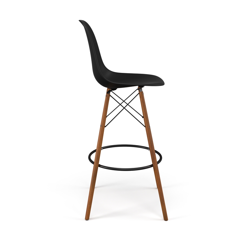 Pemberly Row Bar Height Stools (Set of 2) in Black and Walnut