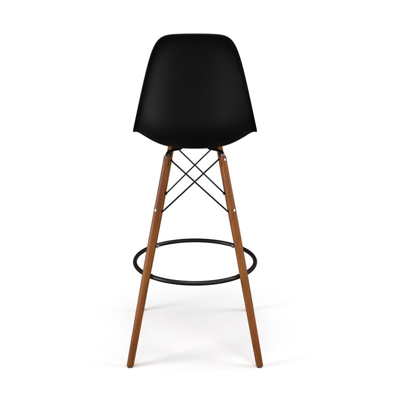 Pemberly Row Bar Height Stools (Set of 2) in Black and Walnut