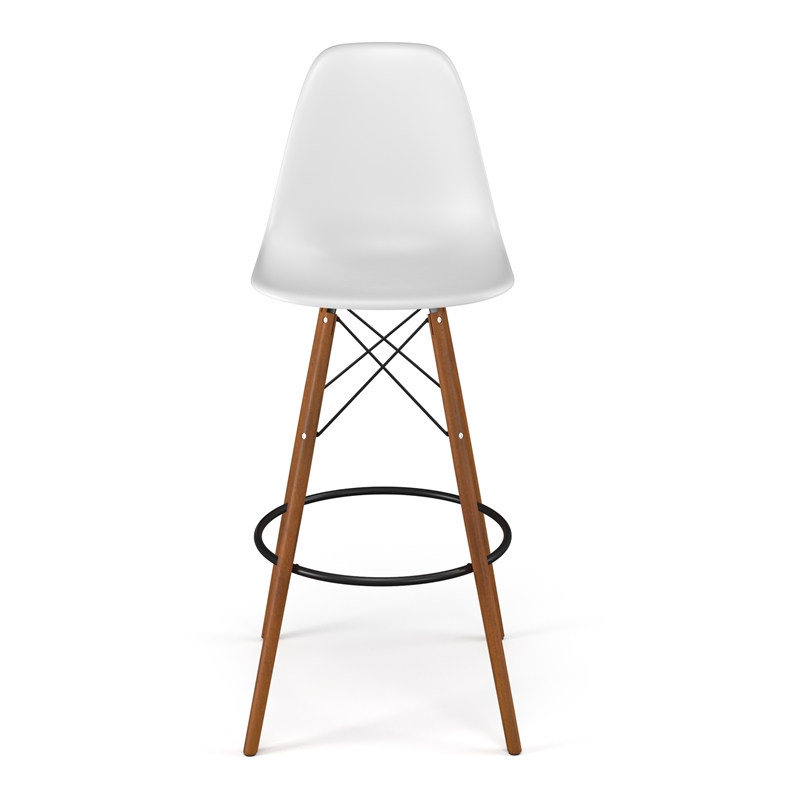 Pemberly Row Bar Height Stools (Set of 2) in White and Walnut
