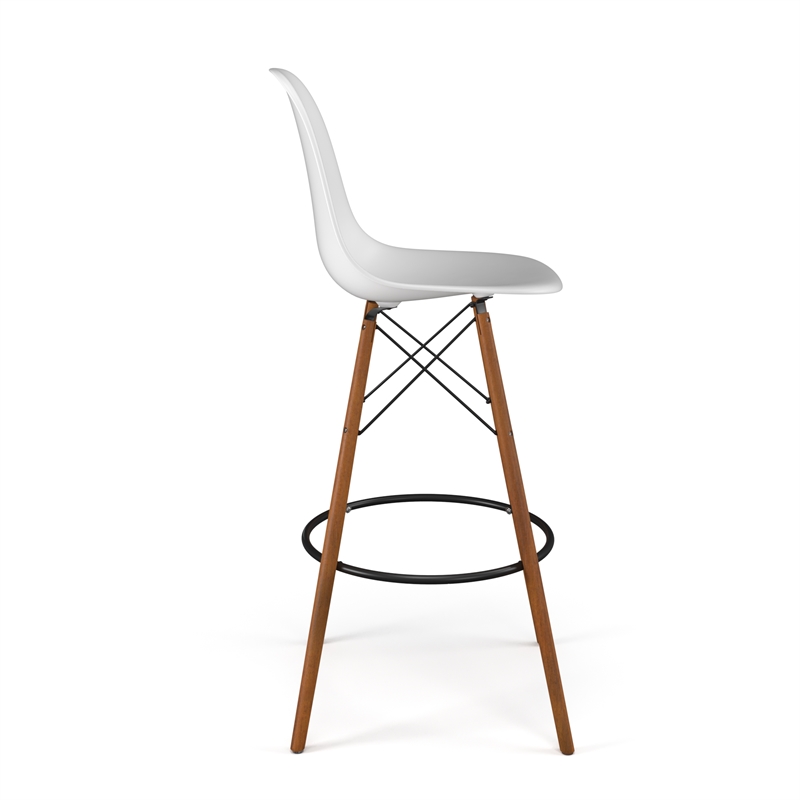Pemberly Row Bar Height Stools (Set of 2) in White and Walnut