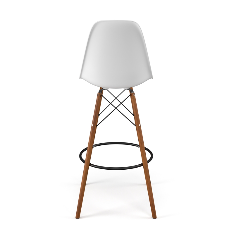 Pemberly Row Bar Height Stools (Set of 2) in White and Walnut