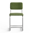 Pemberly Row Velvet Counter Height Stool (Set of 2) in Forest