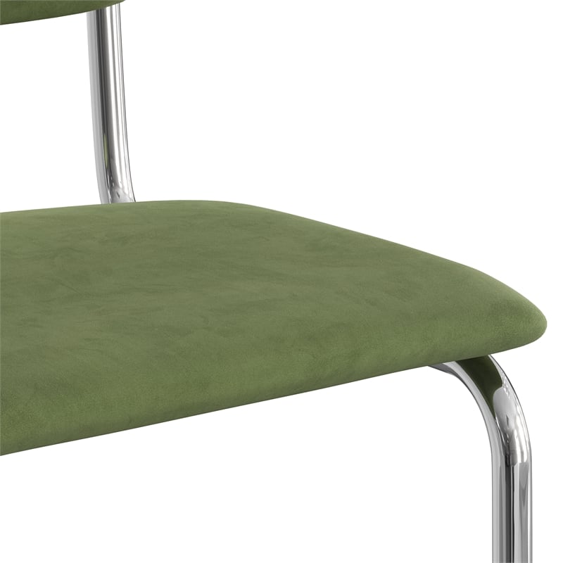 Pemberly Row Velvet Counter Height Stool (Set of 2) in Forest
