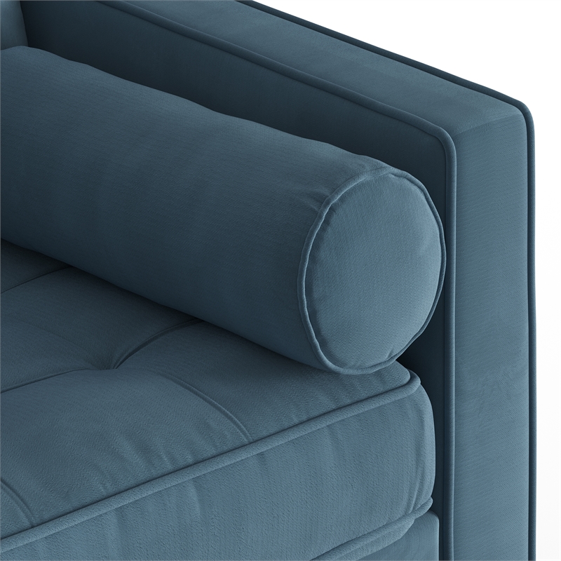 Pemberly Row Performance Velvet Reversible Sectional in Ocean