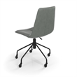 Pemberly Row Vegan Leather Rolling Swivel Task Chair in Smoke