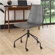 Pemberly Row Vegan Leather Rolling Swivel Task Chair in Smoke