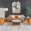 Pemberly Row Contemporary Genuine Marble Coffee Table in White
