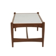 Pemberly Row Contemporary Genuine Marble Coffee Table in White