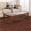 Pemberly Row Contemporary Genuine Marble Coffee Table in White