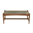 Pemberly Row Contemporary Genuine Marble Coffee Table in Black
