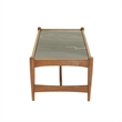 Pemberly Row Contemporary Genuine Marble Coffee Table in Black