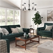 Pemberly Row Contemporary Genuine Marble Coffee Table in Black