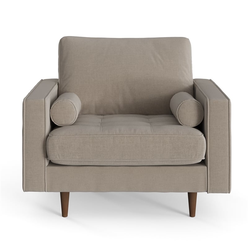 Pemberly Row Contemporary Upholstered Fabric Arm Chair in Gray