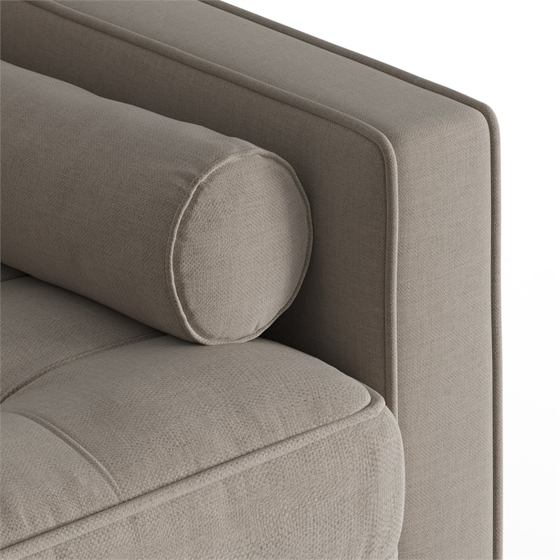Pemberly Row Contemporary Upholstered Fabric Arm Chair in Gray