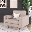 Pemberly Row Contemporary Upholstered Fabric Arm Chair in Gray
