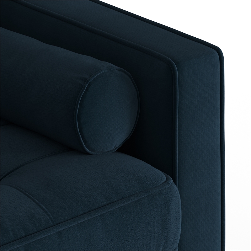 Pemberly Row Contemporary Performance Velvet Arm Chair in Blue