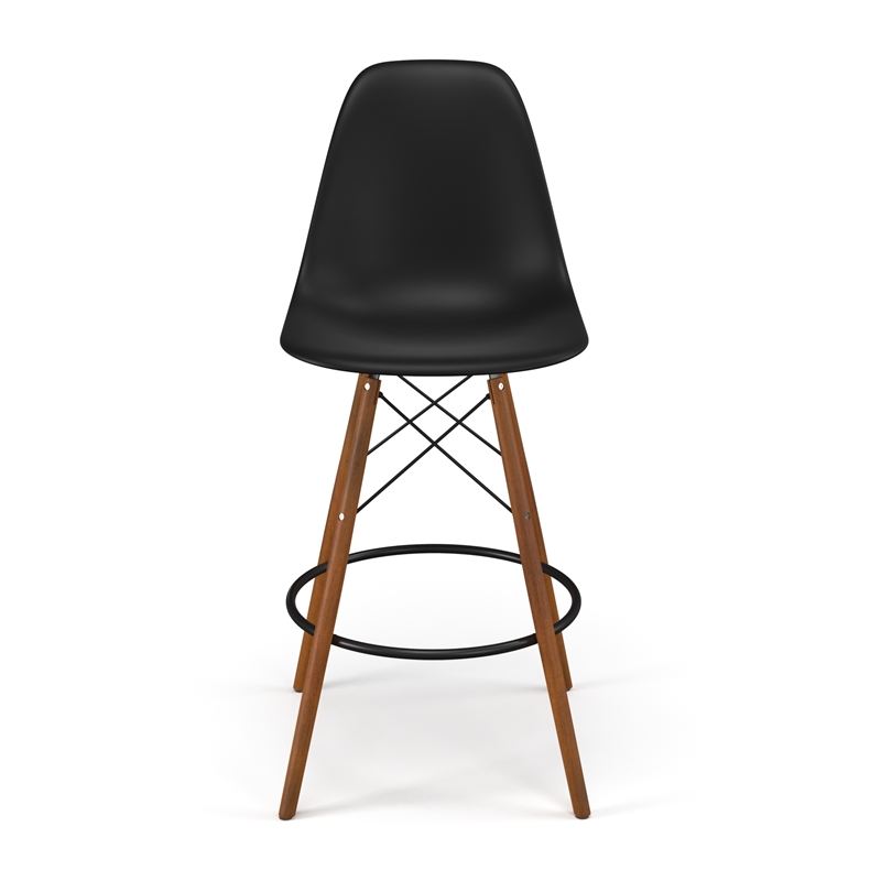 Pemberly Row Counter Height Stools (Set of 2) in Black and Walnut