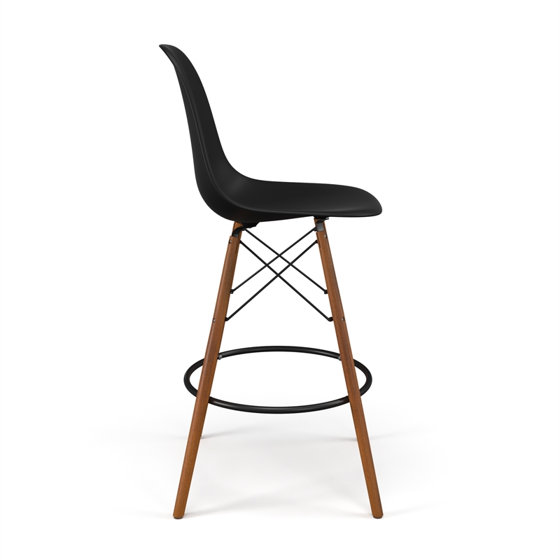 Pemberly Row Counter Height Stools (Set of 2) in Black and Walnut