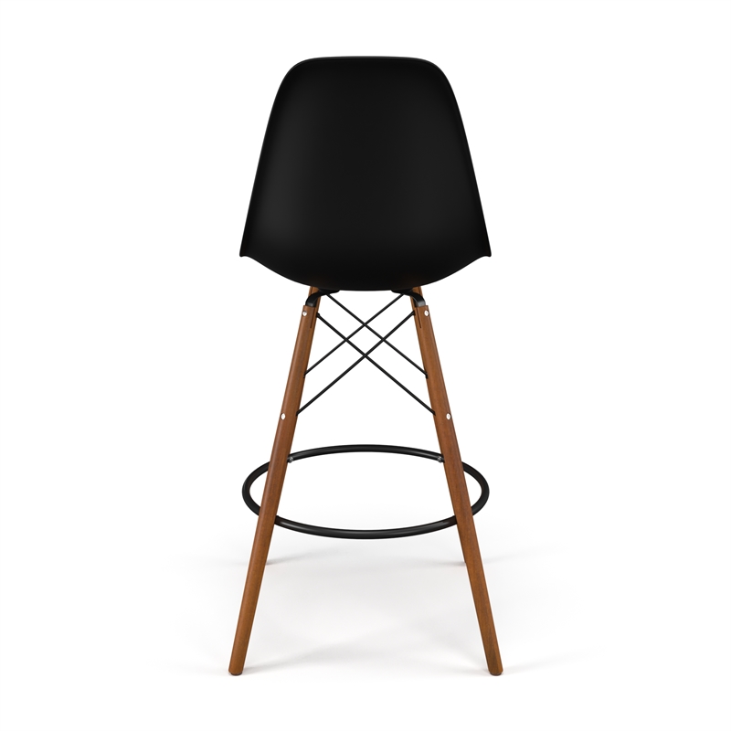 Pemberly Row Counter Height Stools (Set of 2) in Black and Walnut