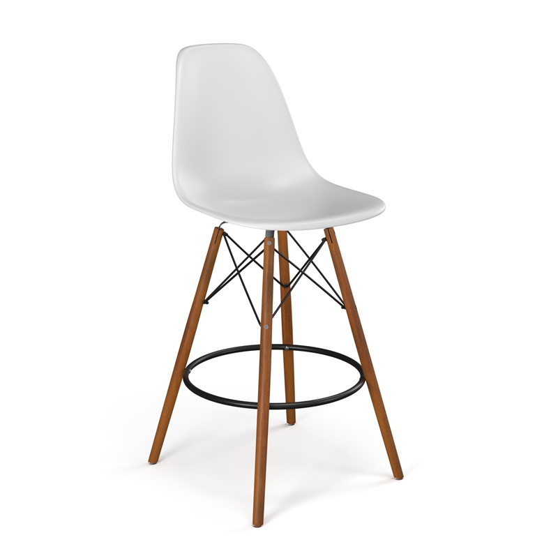 Pemberly Row Counter Height Stools (Set of 2) in White and Walnut