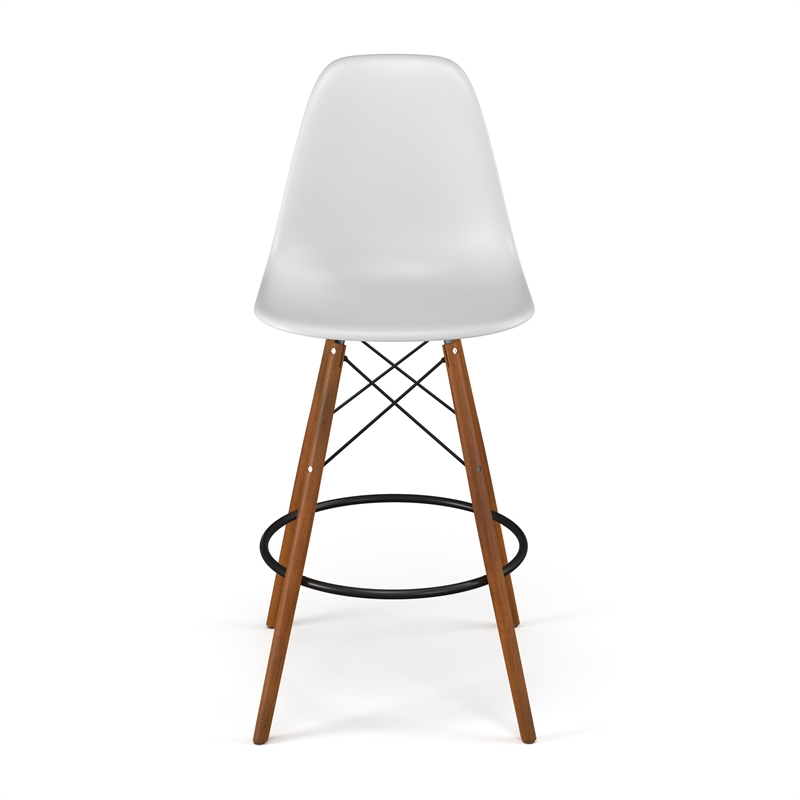 Pemberly Row Counter Height Stools (Set of 2) in White and Walnut