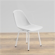 Pemberly Row Mid-Century Molded Plastic Seat Dining Chair in White