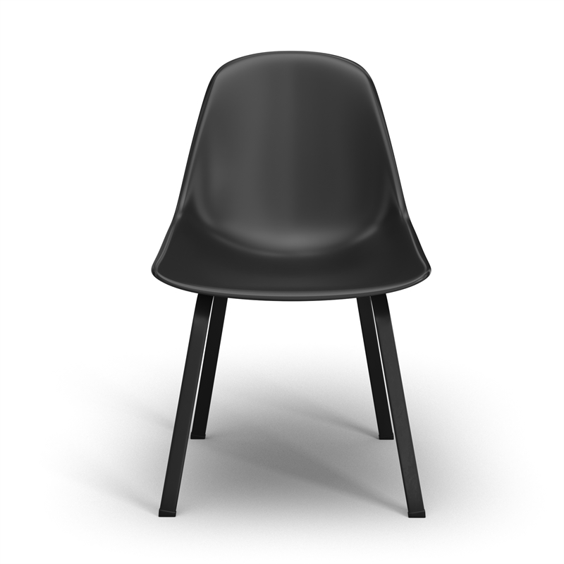 Pemberly Row Mid-Century Molded Plastic Seat Dining Chair in Black