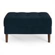 Pemberly Row Modern Performance Velvet Rectangular Ottoman in Blue