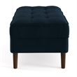 Pemberly Row Modern Performance Velvet Rectangular Ottoman in Blue
