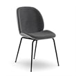 Pemberly Row Modern Fabric Side Chair (Set of 2) in White and Gray