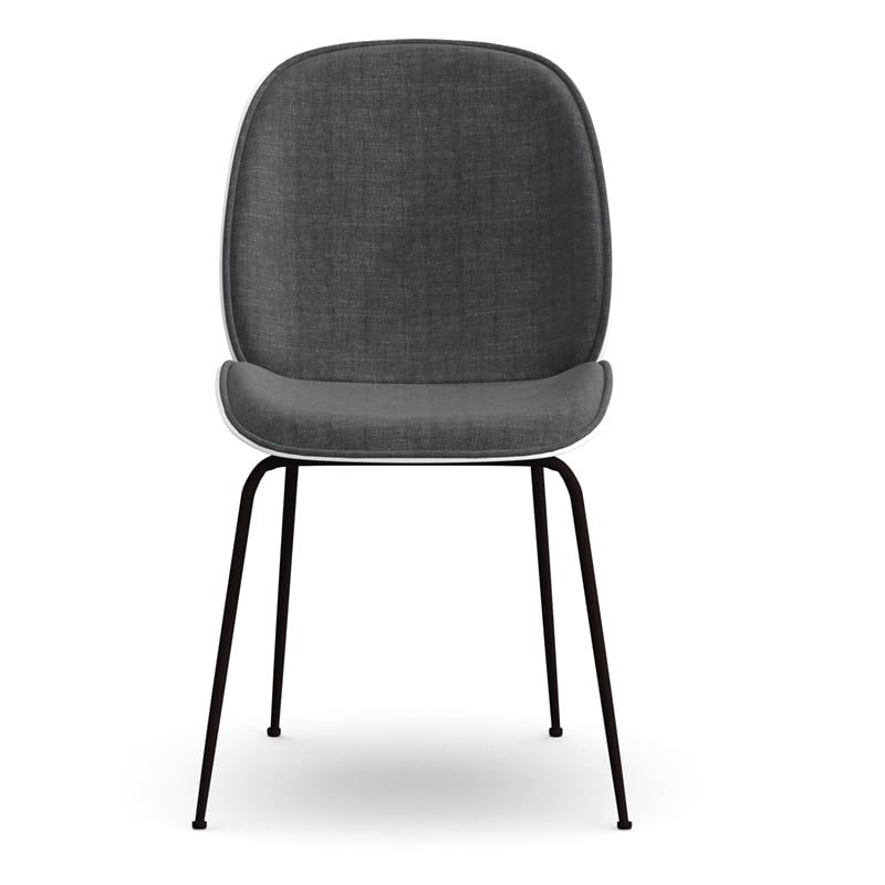 Pemberly Row Modern Fabric Side Chair (Set of 2) in White and Gray